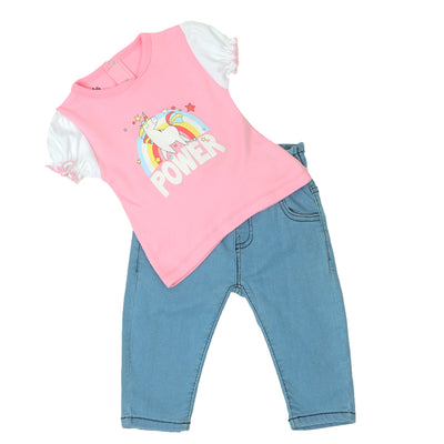 Infant Girls Suit 2 Pc Power - Pink/Blue