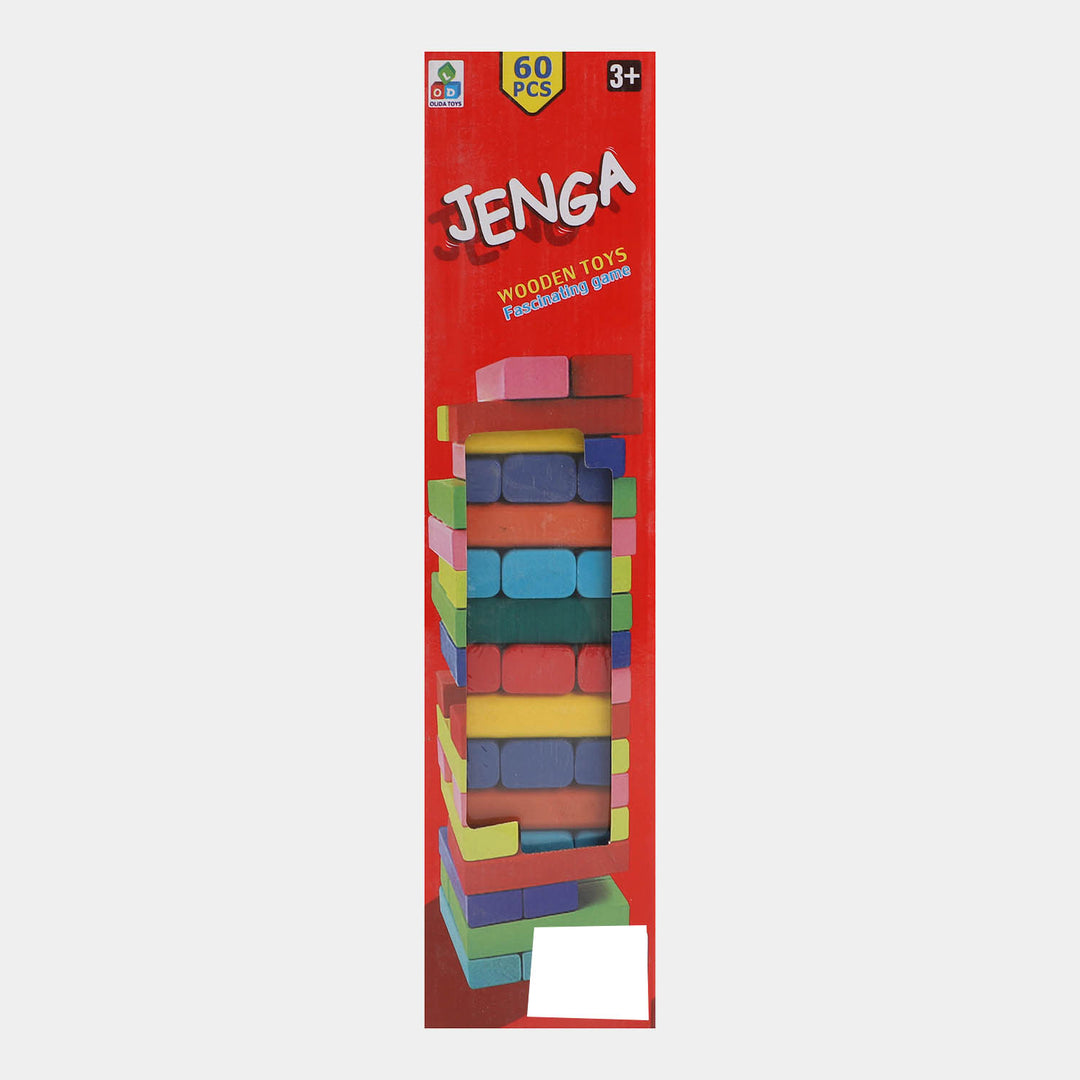 Jenga Colored Game with Wooden Blocks, Stacking Tower Game | 60PCS