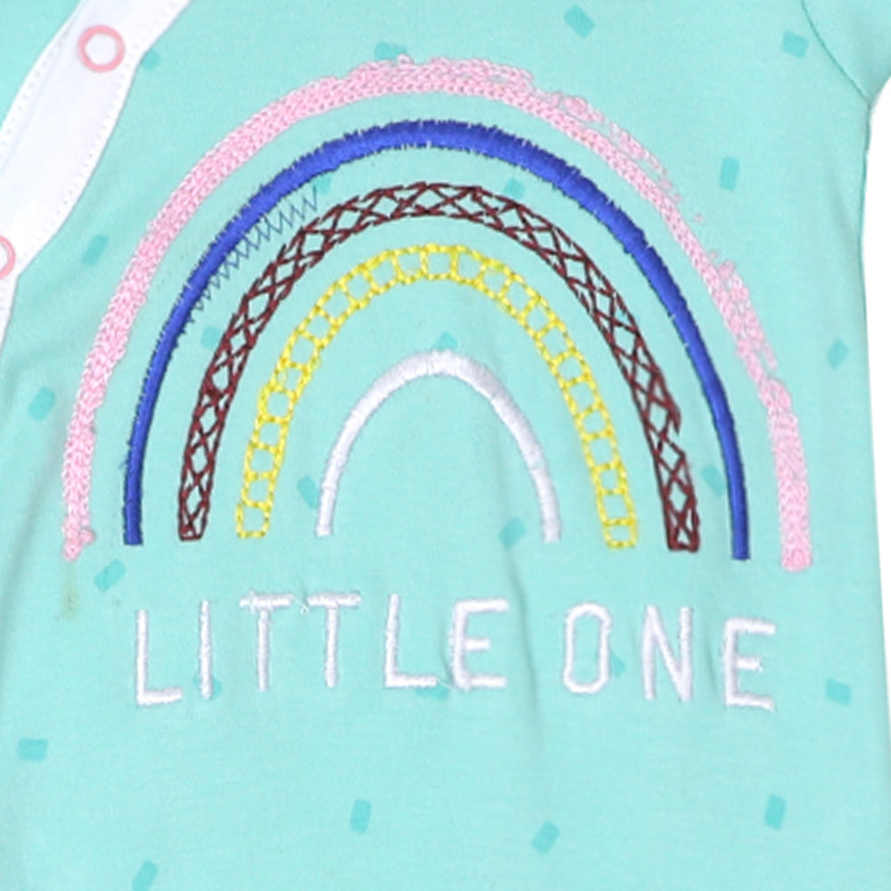 Infant Girls Knitted Romper Little One - Sky Blue