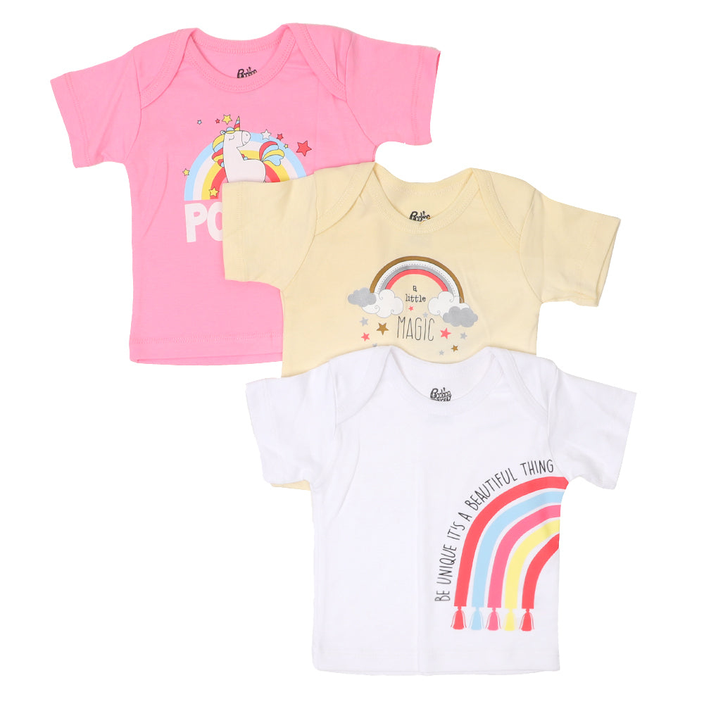 Infant Girls T-Shirt 3 Pc Sparkle - mIX