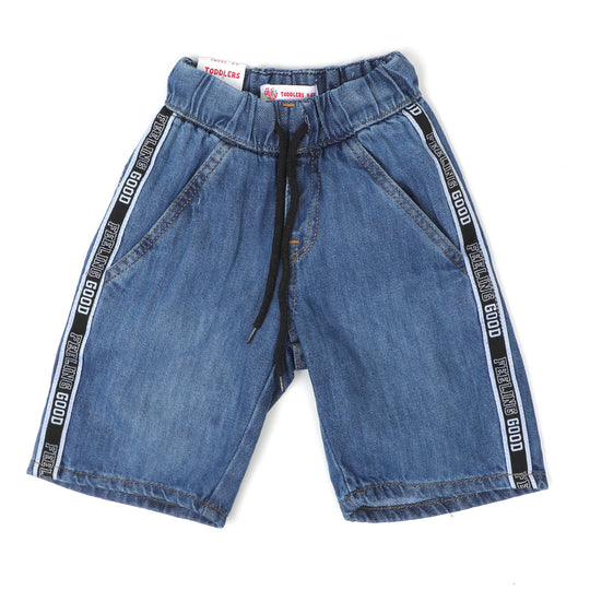 Boys Short Denim Feeling Good Tape - Mid Blue