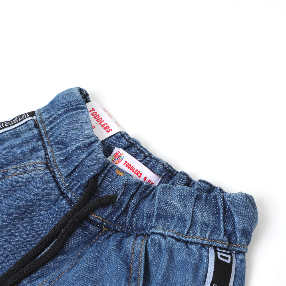 Boys Short Denim Feeling Good Tape - Mid Blue