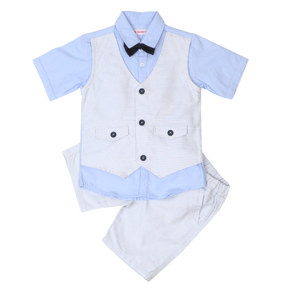 Boys Suit 3 Pcs  - Sky Blue