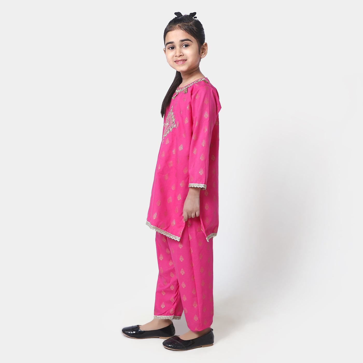 Girls Cotton 2Pcs Suit Gul Naar - Magenta