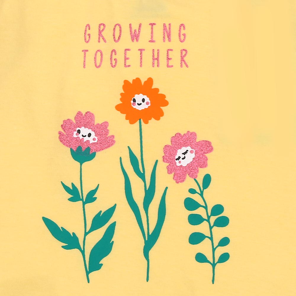 Infant Girls T-Shirt Growing Together - Yellow