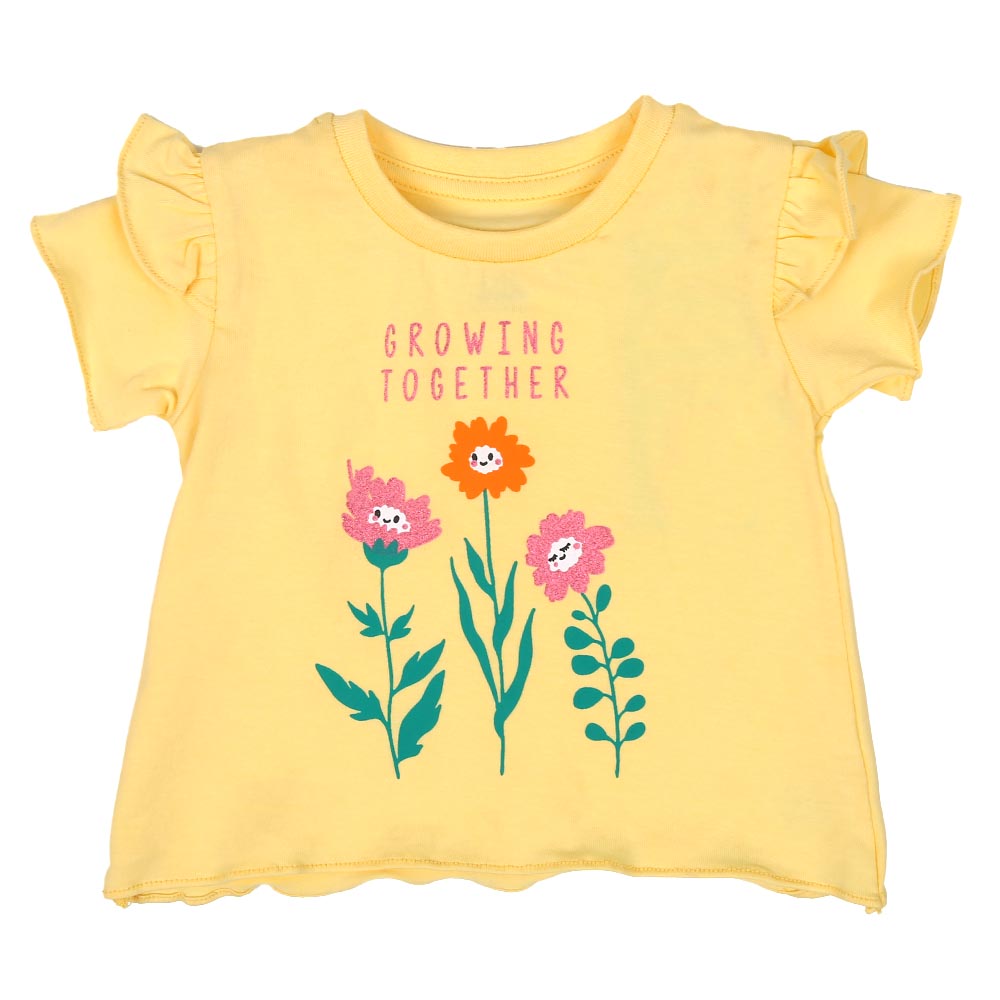 Infant Girls T-Shirt Growing Together - Yellow