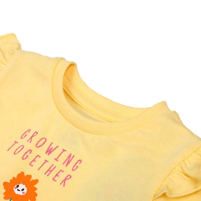Infant Girls T-Shirt Growing Together - Yellow
