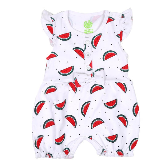 Infant Girls Knitted Rompers Watermelon - White