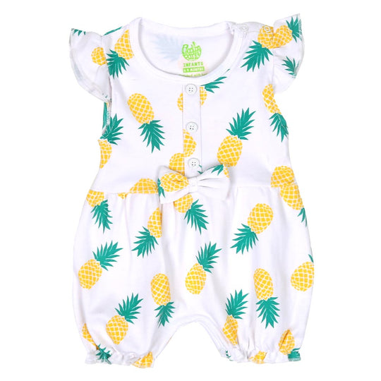 Infant Girls Knitted Romper Pineapple - White