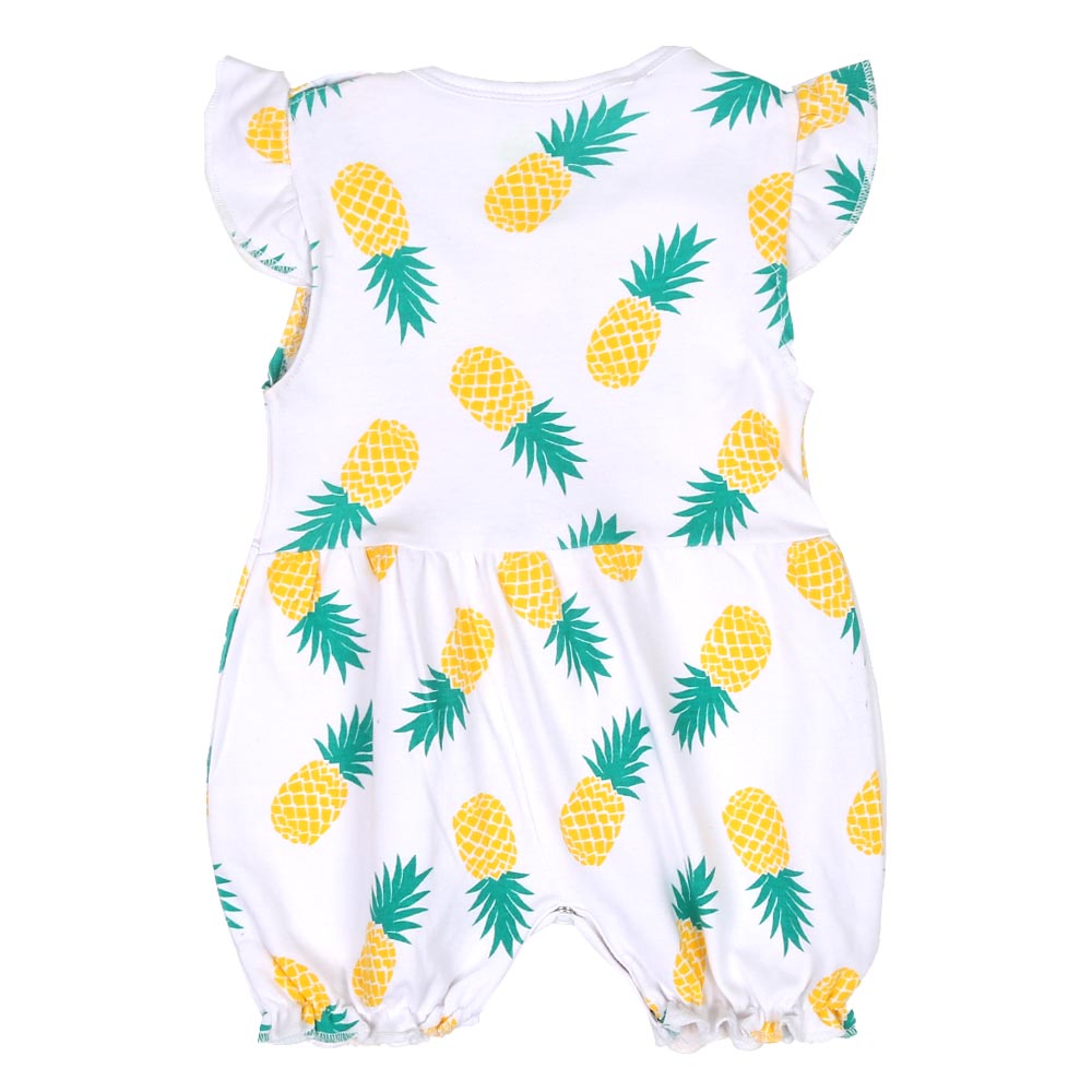 Infant Girls Knitted Romper Pineapple - White