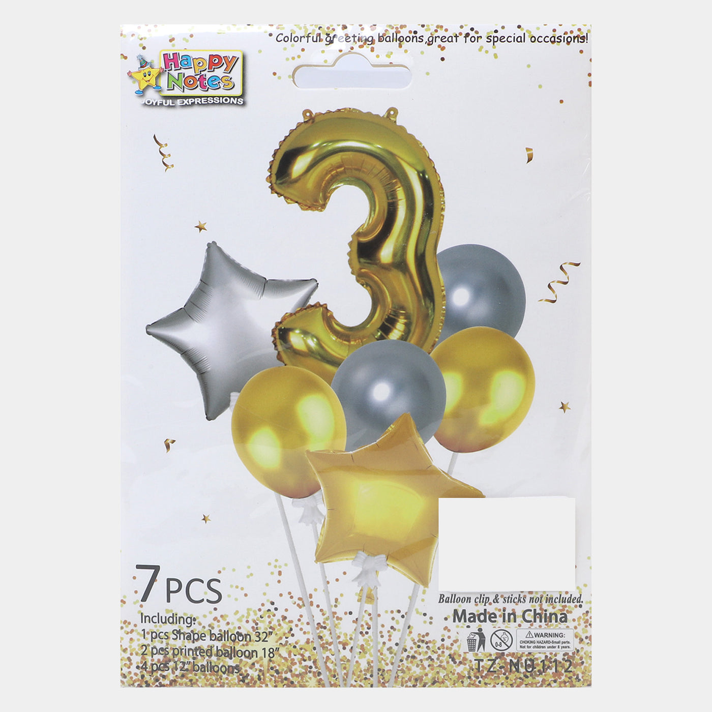 3rd Birthday Party Decoration Foil Mix Balloon | 7PCs