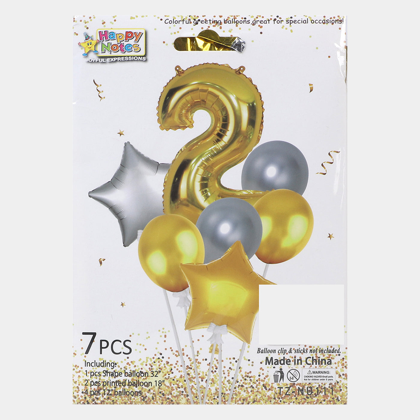 2nd Birthday Party Decoration Foil Mix Balloons | 7PCs