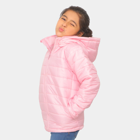 Girls Quilted Zipper Jacket Basic - Pink