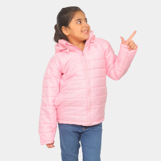 Girls Quilted Zipper Jacket Basic - Pink