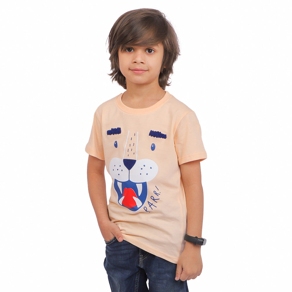 Boys T-Shirts H/S Tiger - Cream Puff