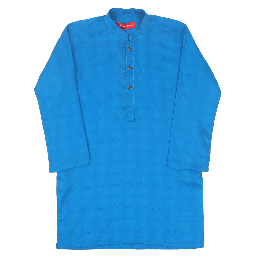 Boys Basic Kurta Jacquard - Blue