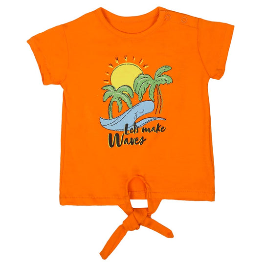 Infant Girls T-Shirt Waves - Orange