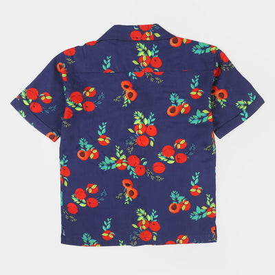 Boys Cotton Casual Shirt Nectarine - NAVY