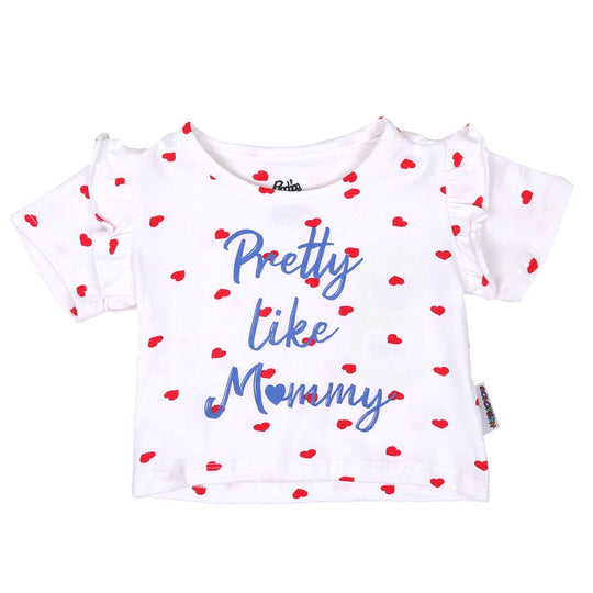 Infant Girls T-Shirt Pretty - White