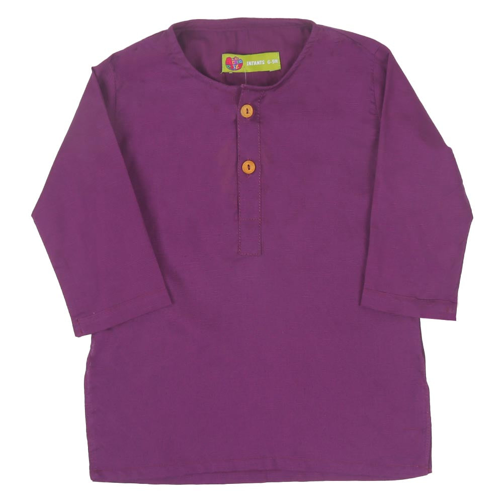 Infant Boys Basic Kurta Jacquard - Purple