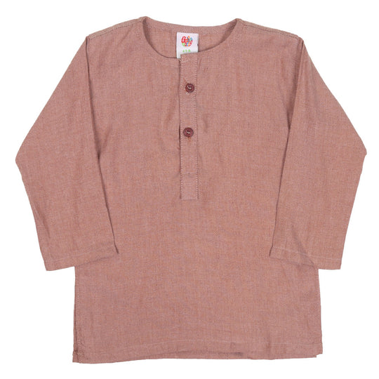 Infant Boys Kurta Plain Basic-Brown