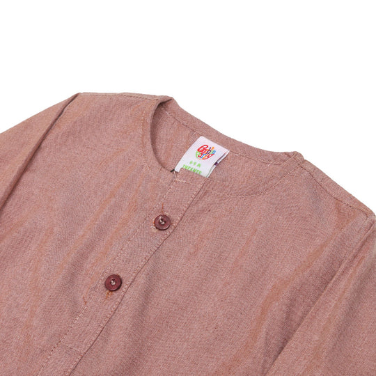 Infant Boys Kurta Plain Basic-Brown