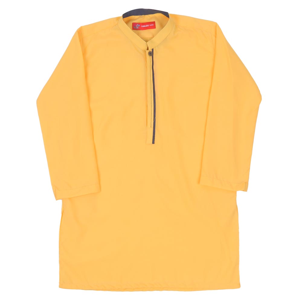 Boys Kurta Placket - Yellow