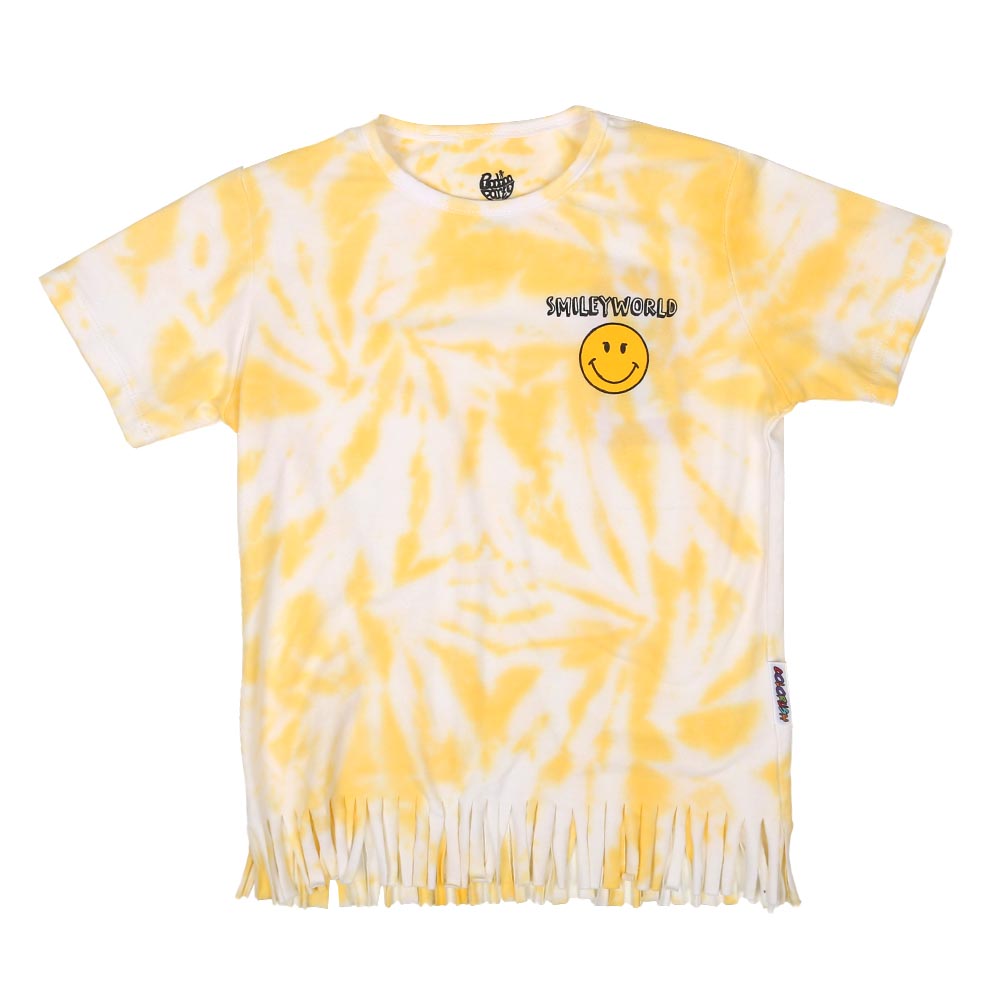 Girls T-Shirt Smiley - Tie & Dye