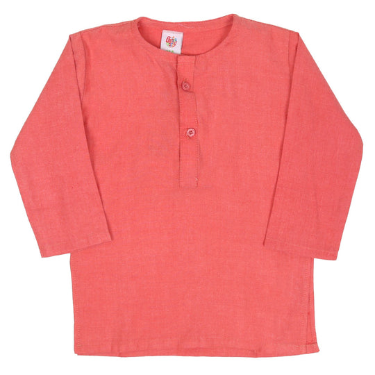 Infant Boys Kurta Plain Basic-Red