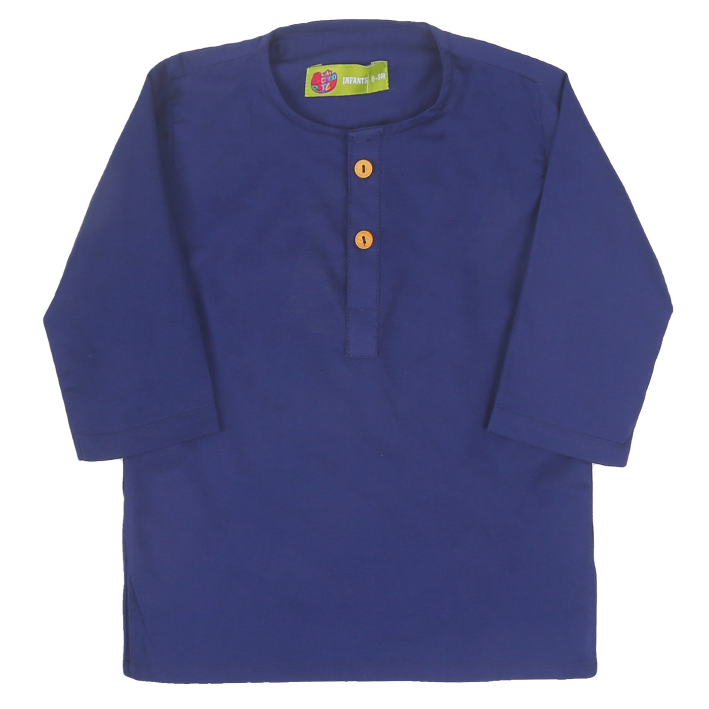 Infants Boys Basic Kurta Jacquard - Navy