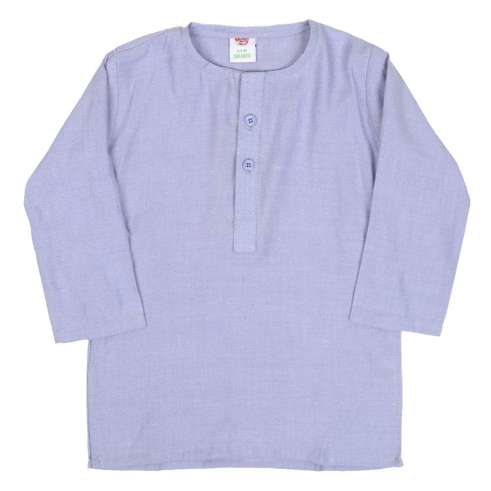 Infant Boys Kurta Plain Basic-LT.Blue