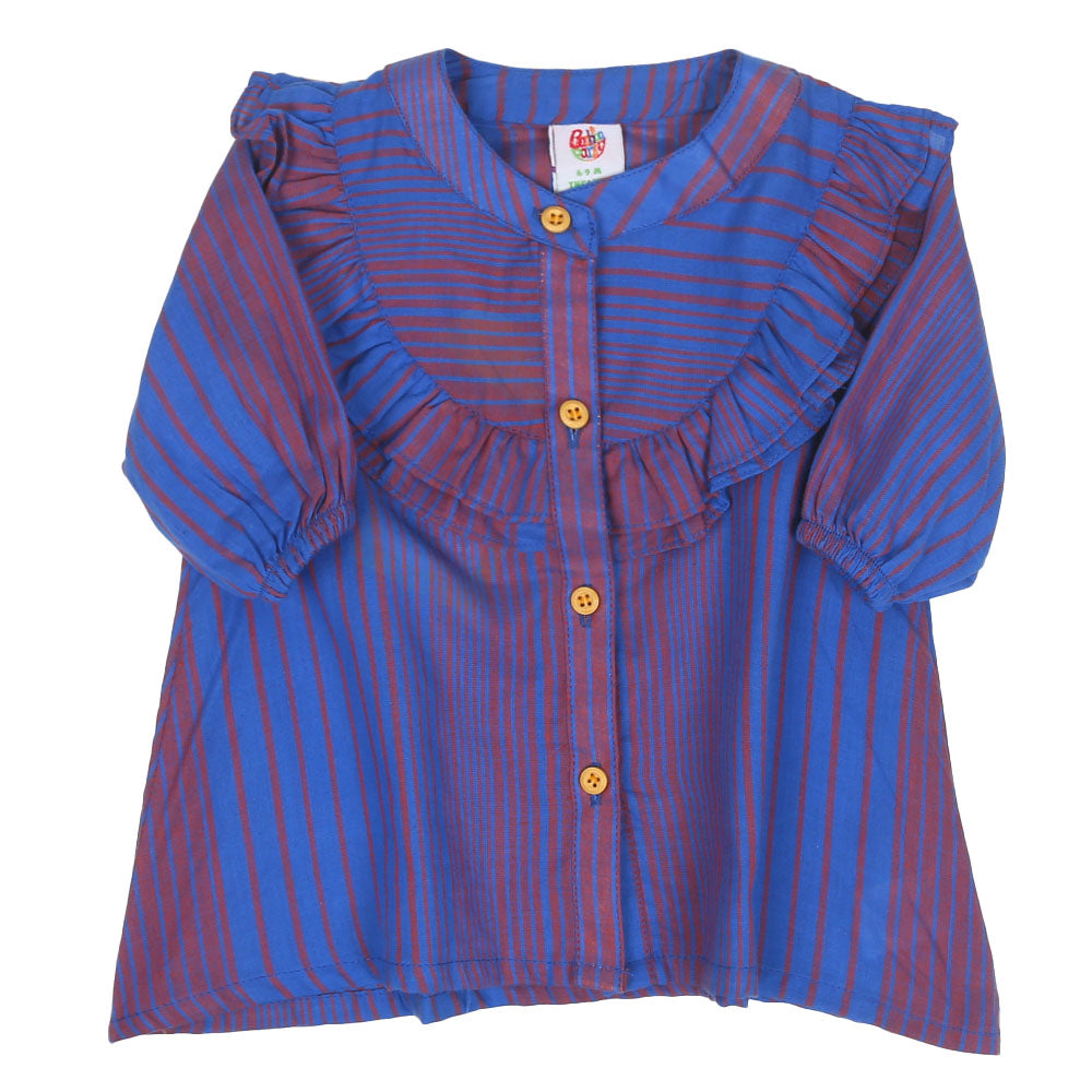 Infant Girls Casual Top Out Lines-Blue