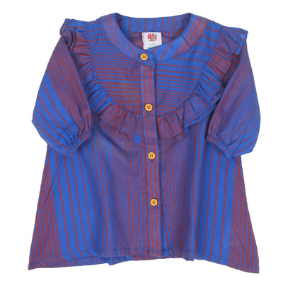 Girls Casual Top Out Lines-Blue