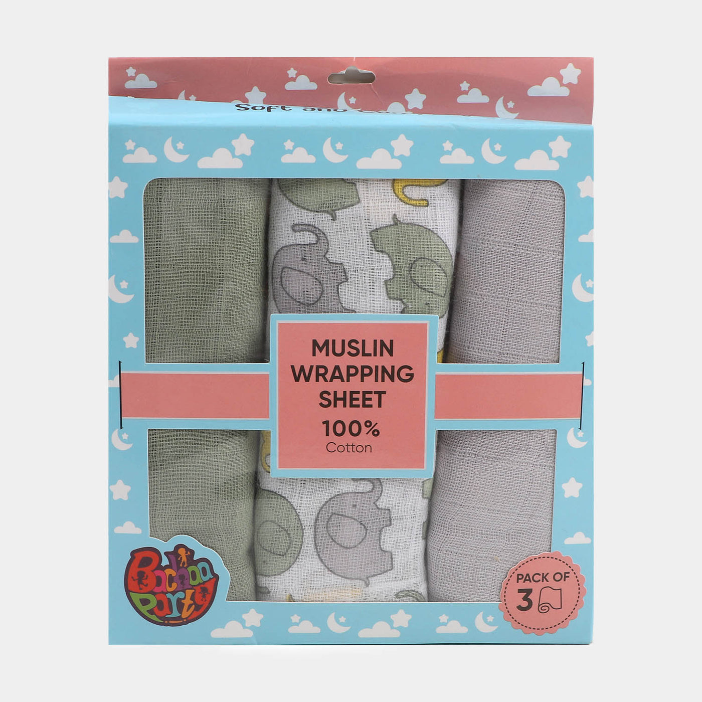 3PCS Muslin Cotton Wrapping Sheets Set