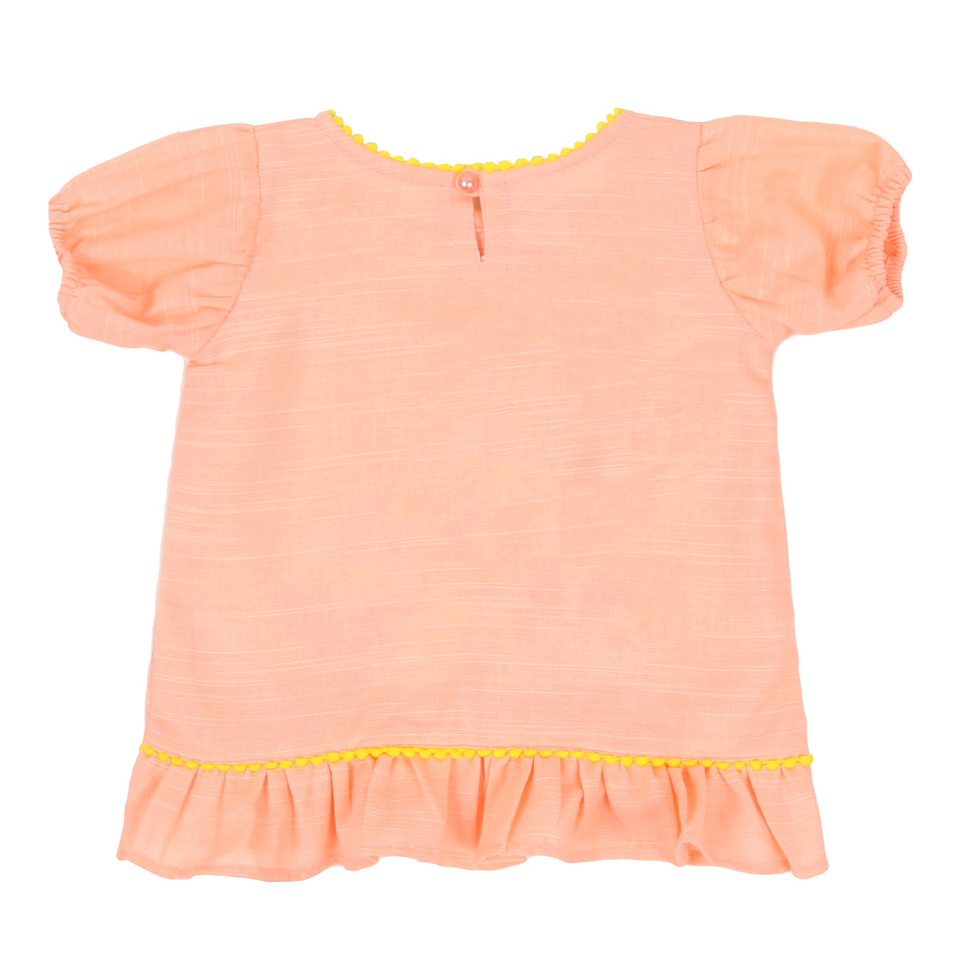 Infant Girls Embroidered Kurti Garden - Light Peach