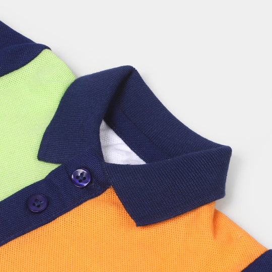 Infant Boys Cotton Polo Shirt Dude - White