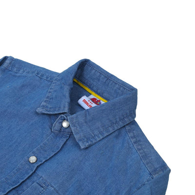 Boys Shirt Denim Bon Pocket - Mid Blue