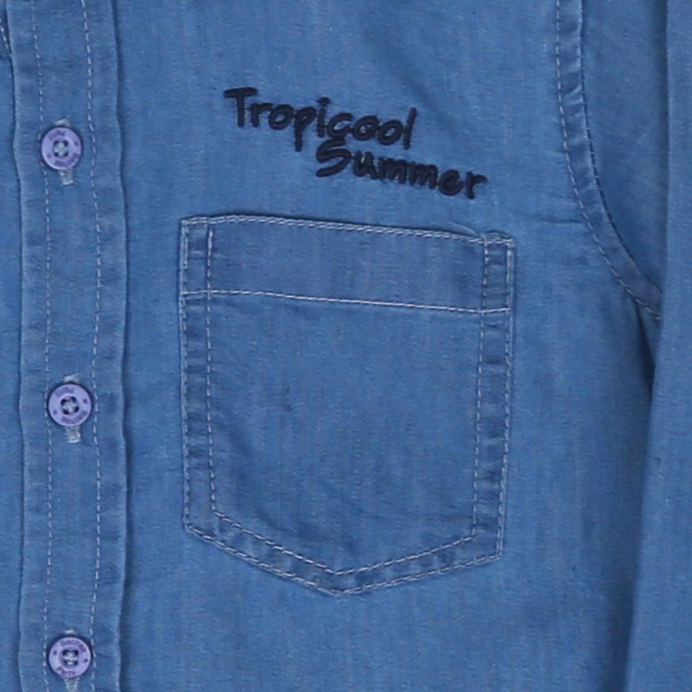 Boys Shirt Denim Summer - Ice Blue