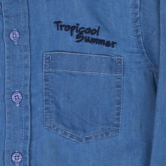 Boys Shirt Denim Summer - Ice Blue