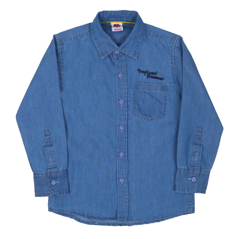 Boys Shirt Denim Summer - Ice Blue