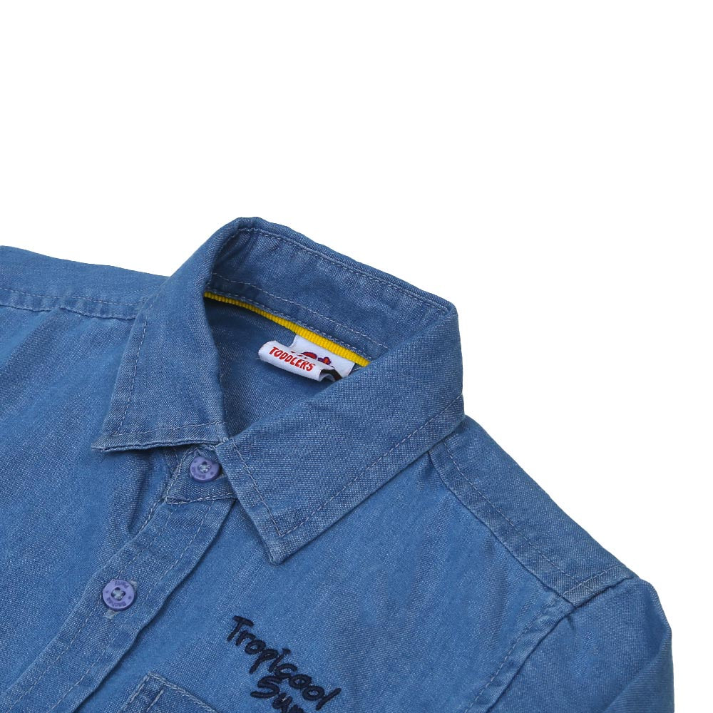 Boys Shirt Denim Summer - Ice Blue