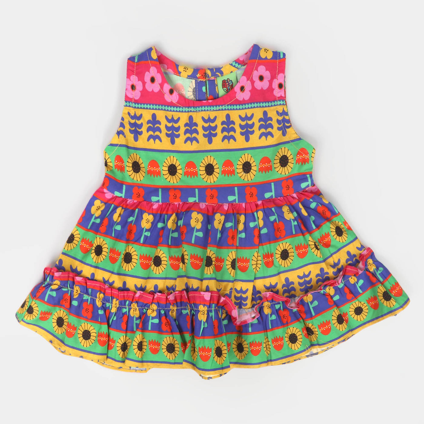 Infant Girls Cotton Casual Frock - Multi