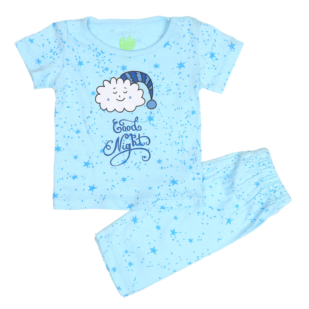 Infant Boys Knitted NightWear Good Night - SKY BLUE