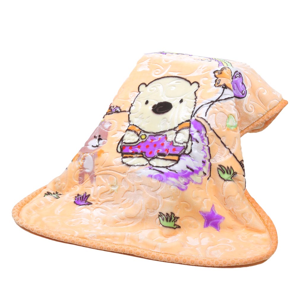 Baby Blanket Cloud Cot Bear E-C - Peach