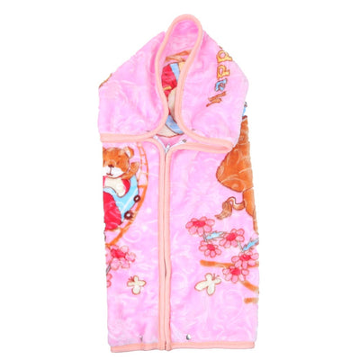 Baby Blanket Cloud Zipper Bear E-C - L.Pink