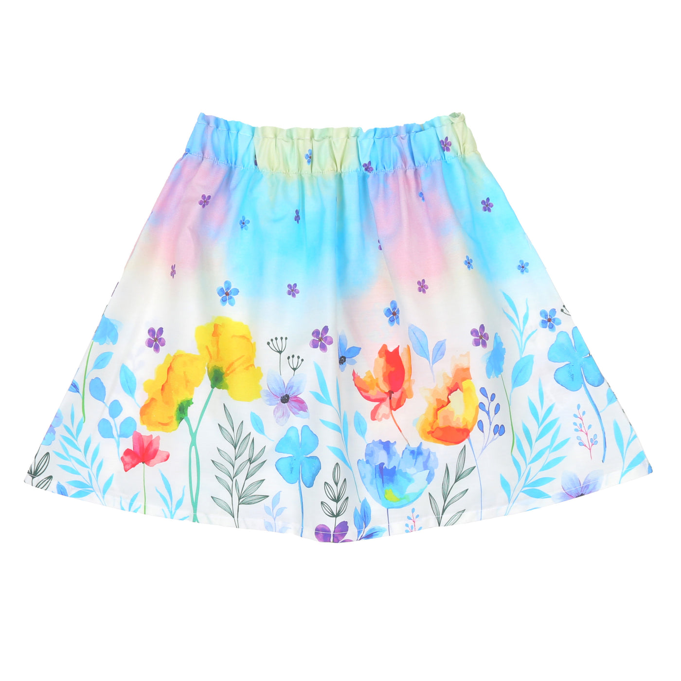 Girls Digital Print Short Skirt Cotton Candy - Multi