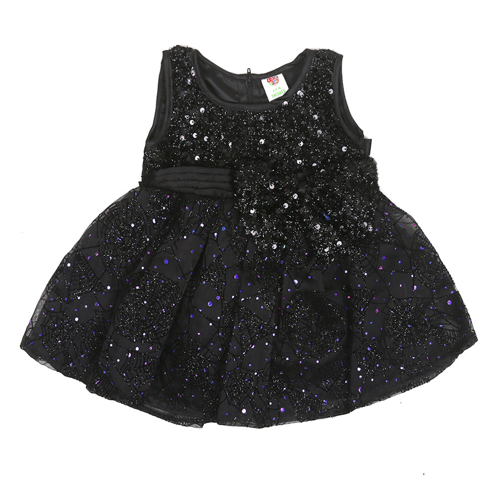Infant Girls Fancy Frock Organza - BLACK