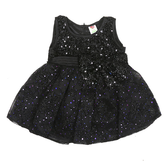 Infant Girls Fancy Frock Organza - BLACK
