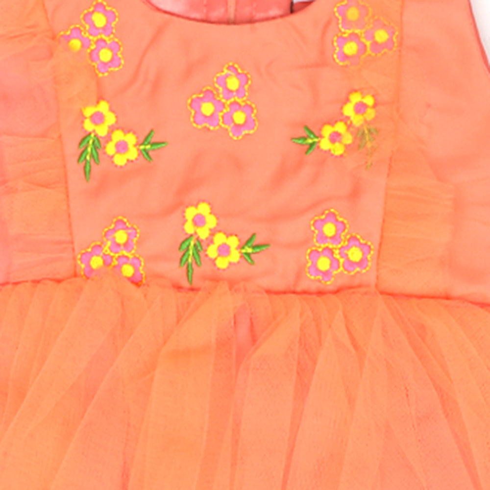 Infant Girls Fancy Frock Fresh Girls EMB - Peach