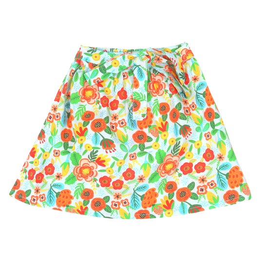 Infant Girls Digital Print Short Skirt Flower Power - Multi